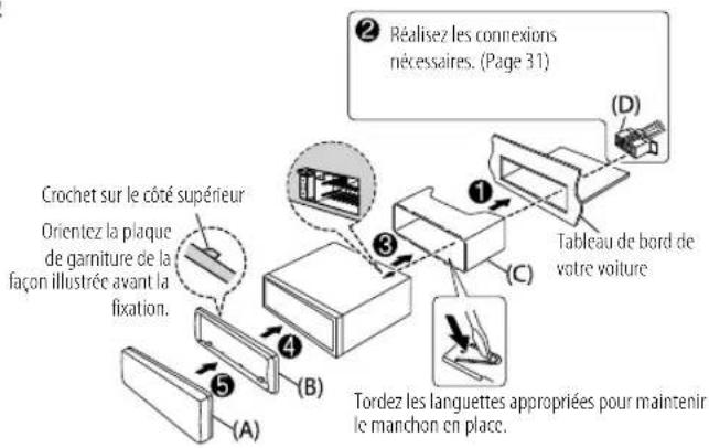 KENWOOD KMRD382BT - Installation de l'appareil (montage encastré) - 2