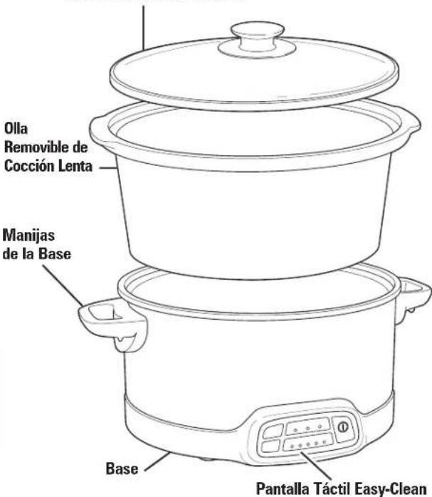 Olla Removable de Cocción Lenta Manijas de la Base Base Pantalla Táctil Easy-Clean