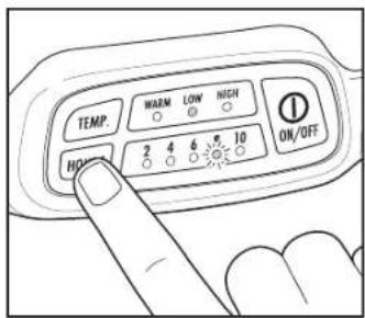 TEMP. WARM LOW HIGH ON/OFF 2 4 6 8 10