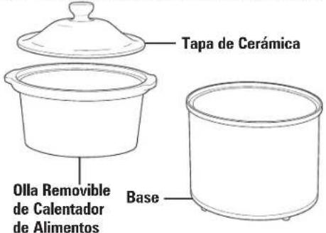 Tapa de Cerámica Olla Removable de Calentador de Alimentos Base