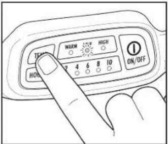 TEMP WARM HIGH ON/OFF 2 4 6 8 10