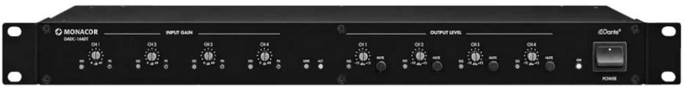 Monacor DADC144DT - Signal Converter for Dante Audio Networks - 2