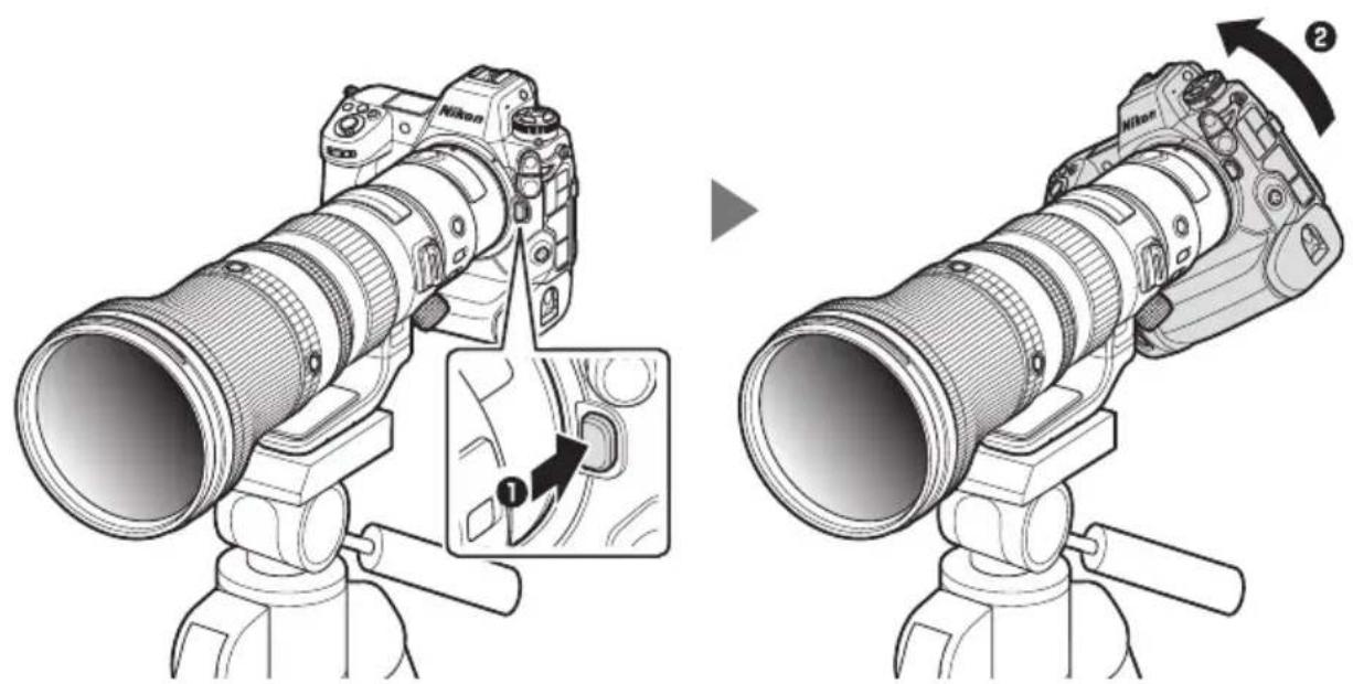 NIKON NIKKOR Z 800mm f6.3 VR S - Lorsque l'objectif est fixé à un trépied : retrait de l'appareil photo - 1