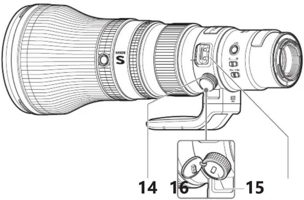 NIKON NIKKOR Z 800mm f6.3 VR S - Repères de rotation du collier pour trépied - 1