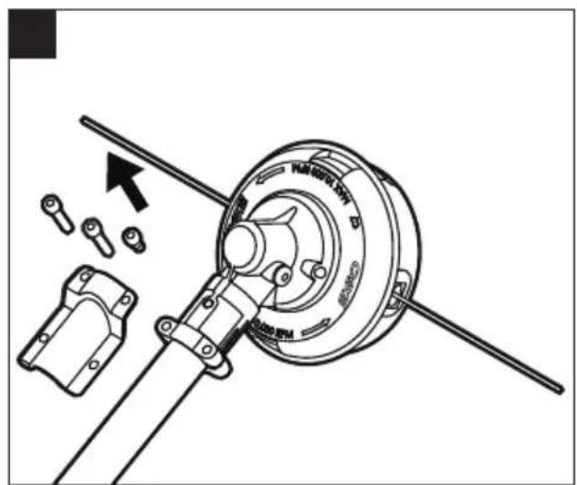 Technical diagram showing mechanical assembly with labeled components and directional arrow indicating motion or movement