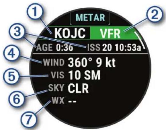 GARMIN D2 Mach 1 - Affichage d'informations METAR - 1