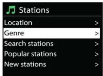 Soundmaster IR3500 - - Elenco stazioni Station - 1
