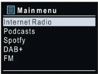 Soundmaster IR3500 - MENU PRINCIPAL - 1