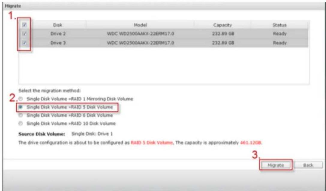 QNAP VS2008 Pro - Migrer (Migration de niveau RAID en ligne) - 3