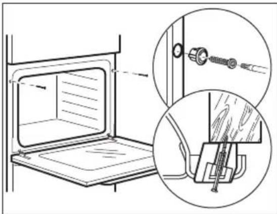 ELECTROLUX KODEH60X - Securing the oven to the cabinet - 1
