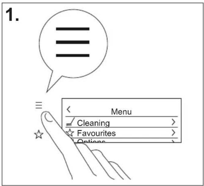 1. Menu Cleaning > Favourites > Options