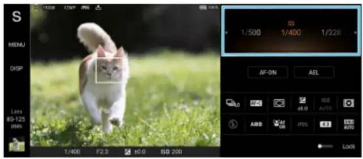 S MENU DISP Less 85-125 MIN 1/400 F2.3 ±0.0 ISO 200 1/500 1/400 1/320 AF-ON AEL ISO ±0.0 ISO AEBOT AIR JPEG OFF LOCK