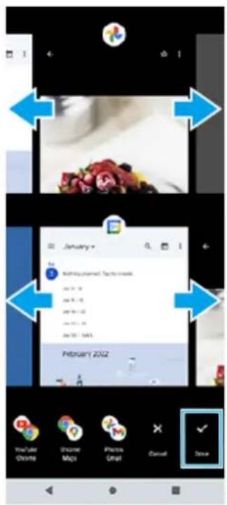 SONY Xperia 1 IV - Affichage des applications en mode écran fractionné à l'aide de 📁 (icône Gestionnaire de fenêtre) - 4