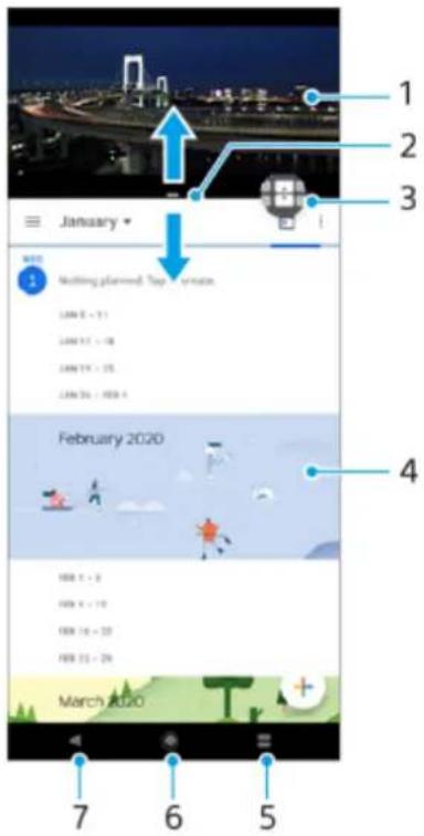 SONY Xperia 1 IV - Affichage des applications en mode écran fractionné à l'aide de 📁 (icône Gestionnaire de fenêtre) - 5