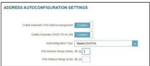 D-LINK G416 - Lorsque vous selectionnez DHCPv6 avec état comme type d'autoconfiguration : - 1