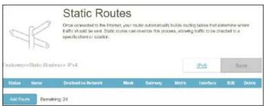 D-LINK G416 - Routes statiques - IPv4 - 1