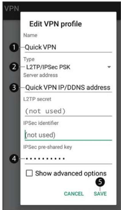 D-LINK G416 - Android Instructions de configuration du VPN - 4