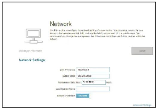 D-LINK G416 - Paramètres réseau - 1