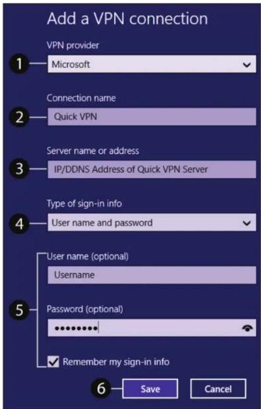 D-LINK G416 - Windows 8,1/8 Instructions de configuration du VPN - 3