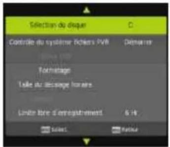 Selection du decker Controlle du système Tichiers PVH Détenne Formistage Taille au lognage foraire Limitte libre d'enregistrement 6 H: Sales Refour