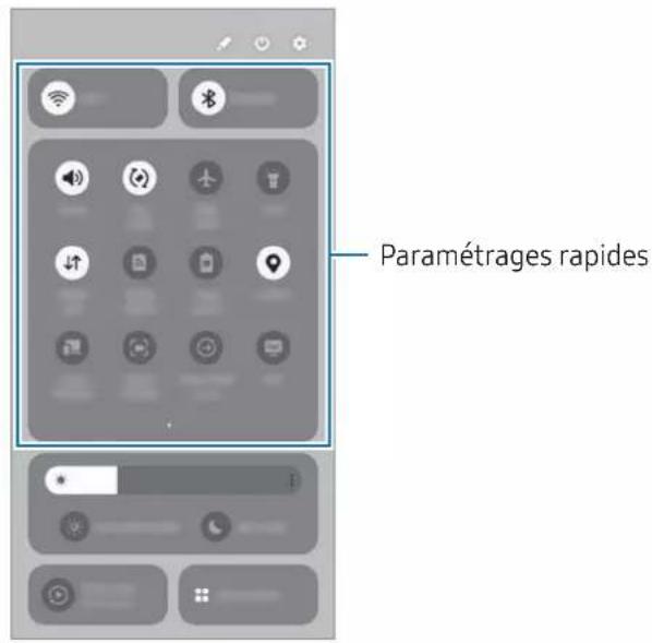SAMSUNG Galaxy M53 5G - Utiliser le volet de paramétrage rapide - 1