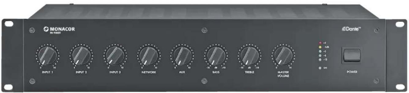 Monacor PA900DT - PA Mixing Amplifier with Dante Receiver - 1