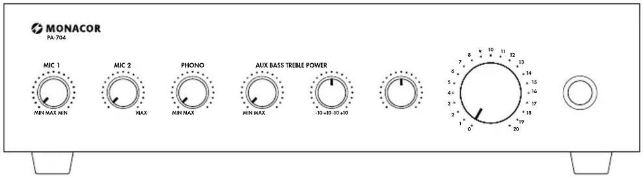 Monacor PA704 - ELA-Mischverstärker PA Mixing Amplifier - 2