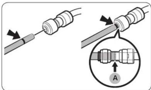 SAMSUNG RS68A8530S9 - Vuelva a conectar las mangueras de agua - 1