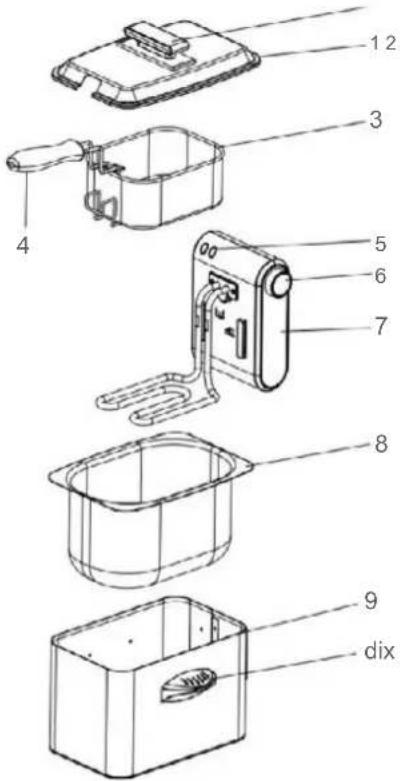 Grunkel FRYPRO2 - repérage des pièces - 1