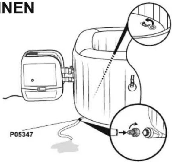 BESTWAY LayZSpa 60075 - SPA-ALTAAN TYHJENTÄMINEN - 2