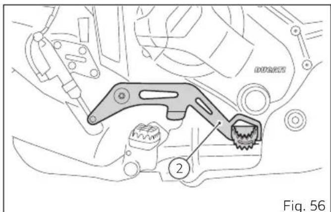 DUCATI DesertX (2023) - Réglage de la position du sélecteur de vitesse et de la pedale de frein arrêté - 2