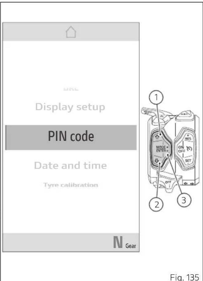 DUCATI DesertX (2023) - Réglages - Code PIN - 1