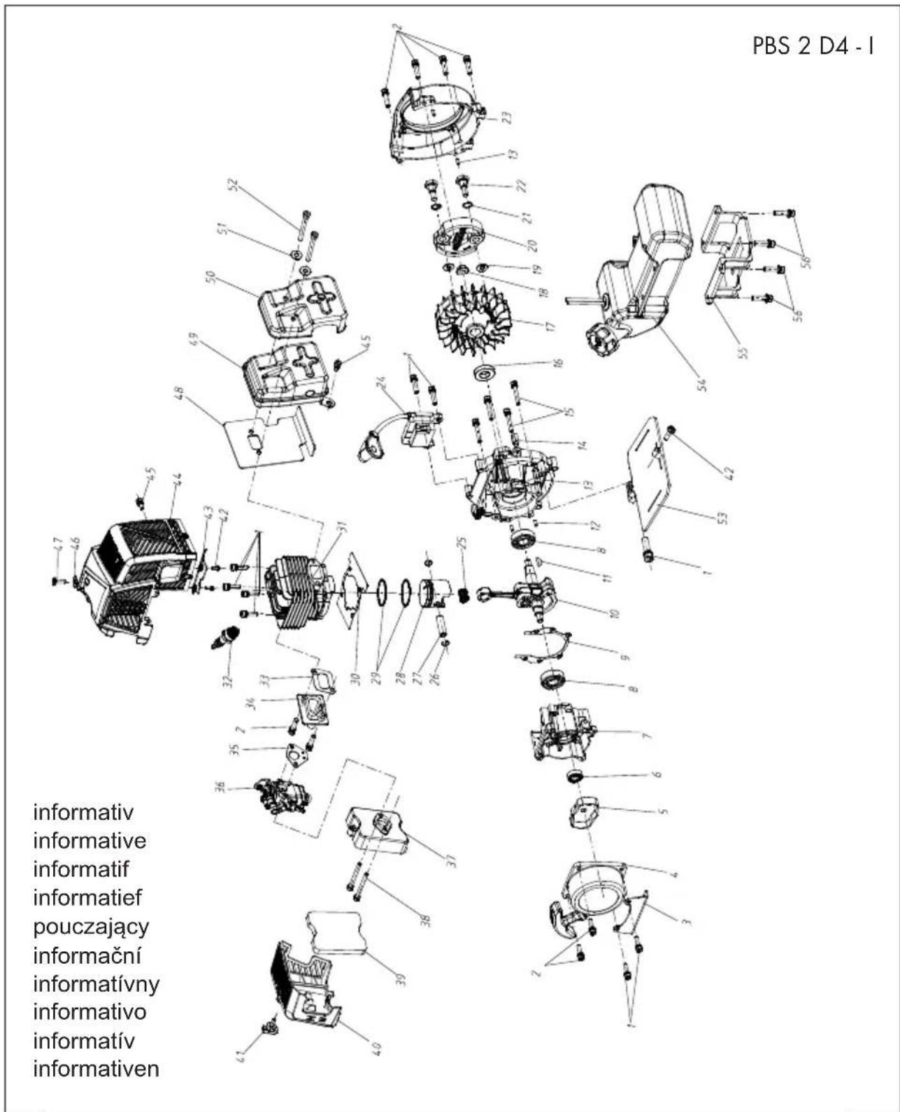 PARKSIDE PBS 2 D4 - Rysunek samorozwijający • Rozvinutý výkres Výkres náhradných dielov • Eksplosionstegning Plano de explosión • Disegno esploso Robbantott ábra • Eksplozijska risba - 1