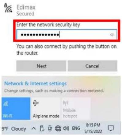 Edimax EW7822UTC - II-3. Sélectionner le réseau Wi-Fi et se connecter - 4