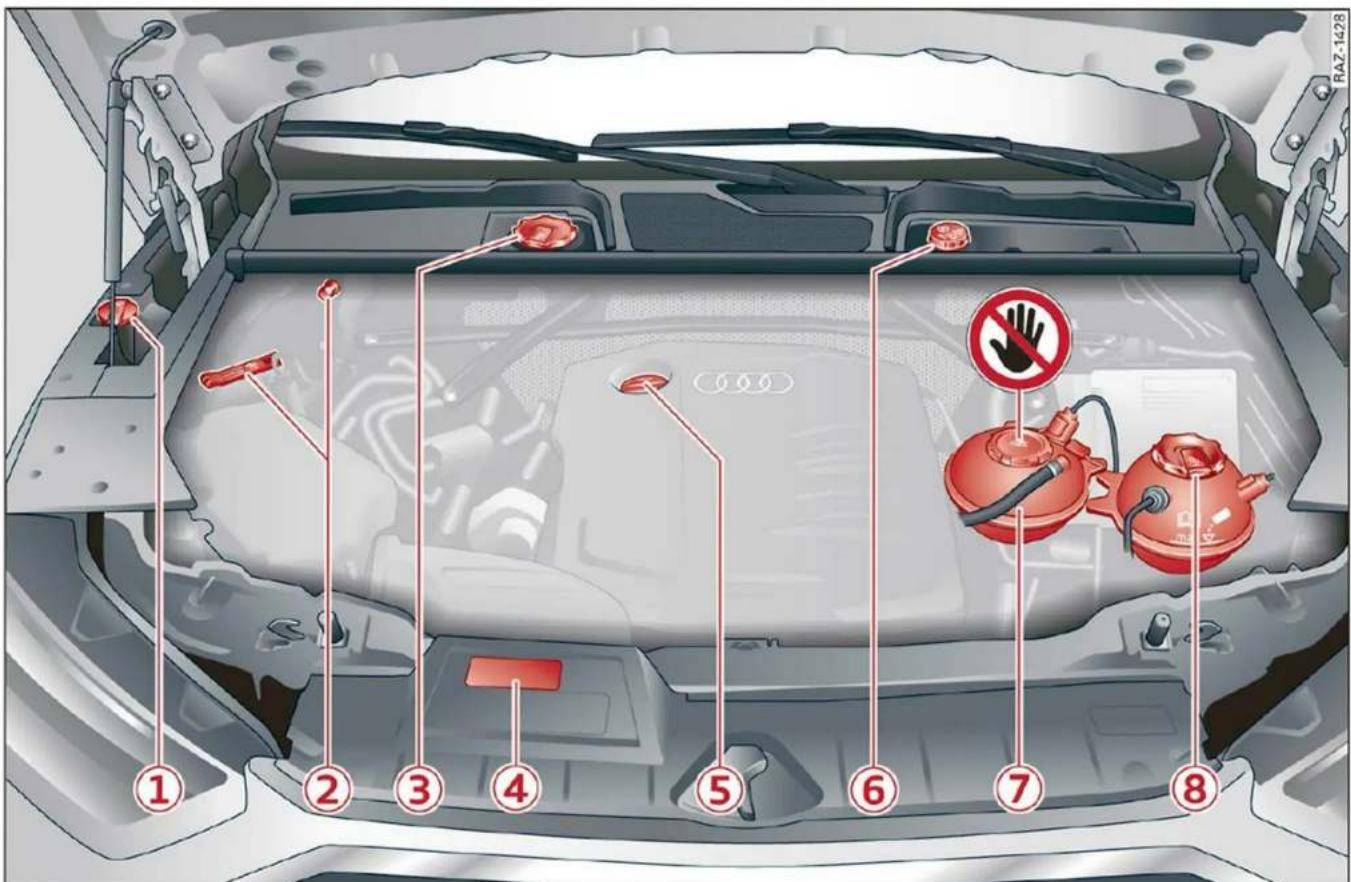 AUDI Q5 (2022) - Vue d'ensemble du compartment-moteur - 1
