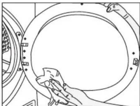 SIBIR WT 80040 S - Nettoyage du filtré à peluche / Surface interieure de la porte de chargement - 3