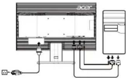 ACER V226HQLB - 將您的顯示器連接至電腦 - 1