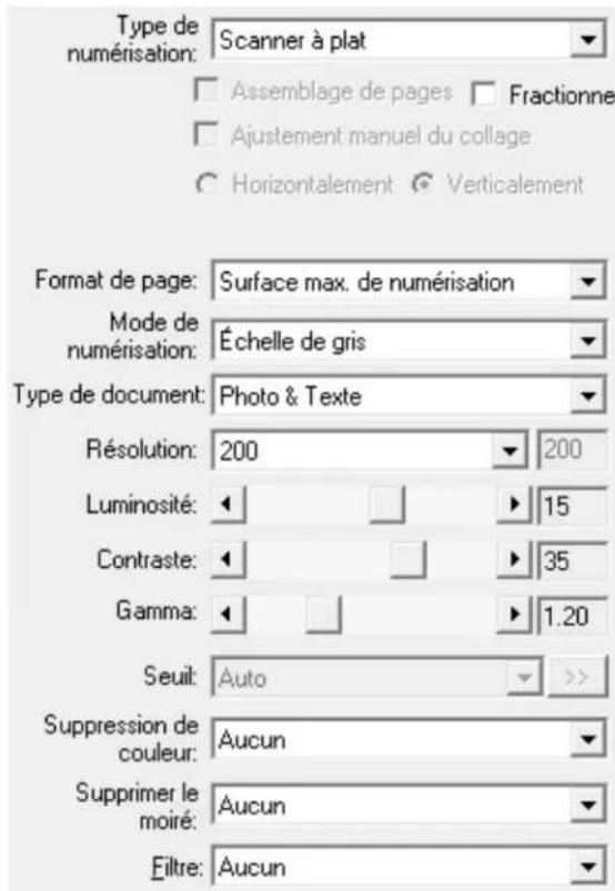 PLUSTEK OpticSlim 1180 - Paramètres de numérisation - 1