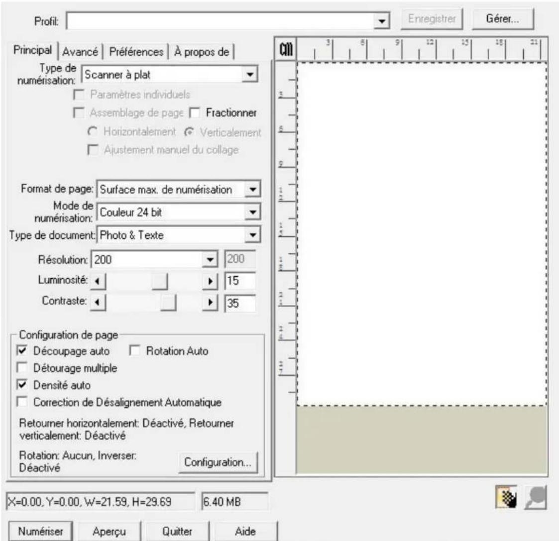 PLUSTEK OpticSlim 1180 - Paramètres de numérisation - 1