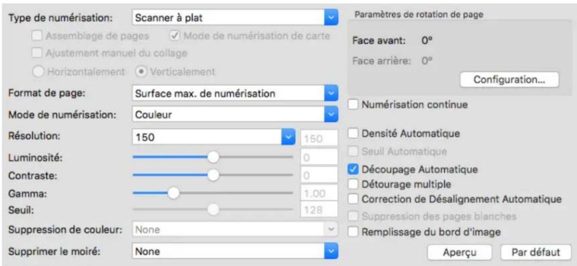 PLUSTEK OpticSlim 1180 - Paramètres de numérisation - 1