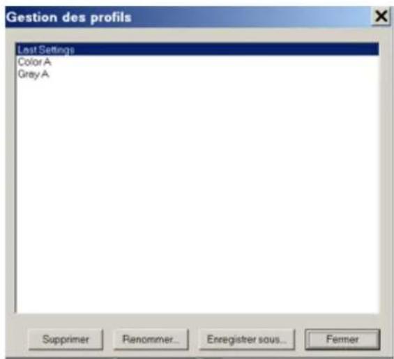 PLUSTEK OpticSlim 1180 - Gestion des Profils - 1