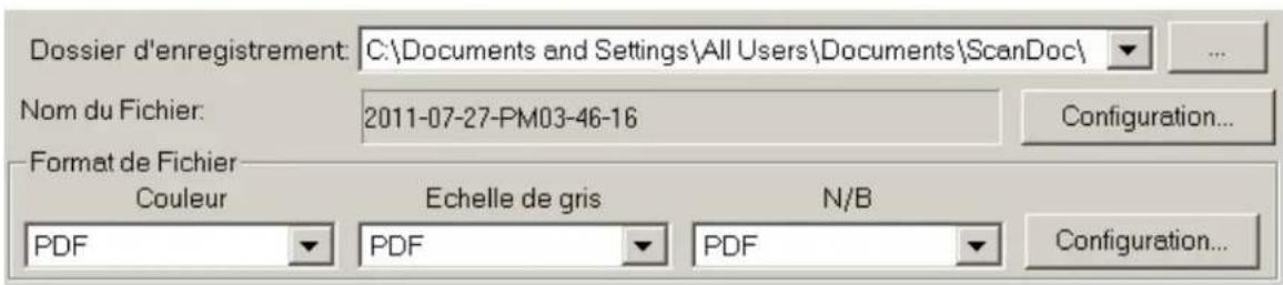 PLUSTEK OpticSlim 1180 - Paramètres de Sauvegarde de Fichier - 1