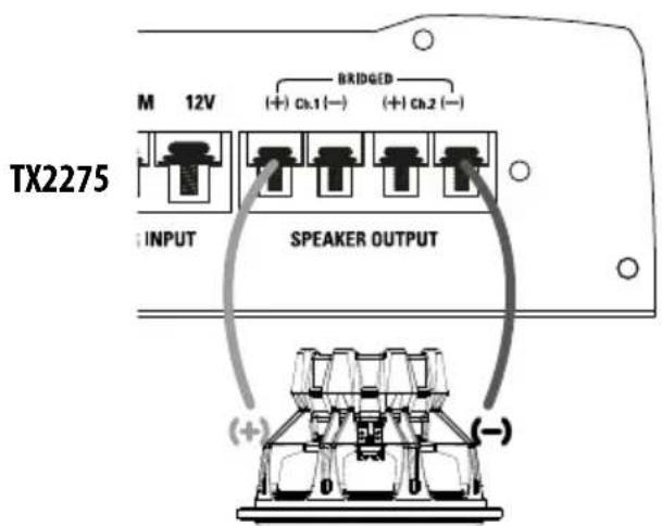 MTX Audio TX2275 - - Settings, Power and Speaker connections : - 5