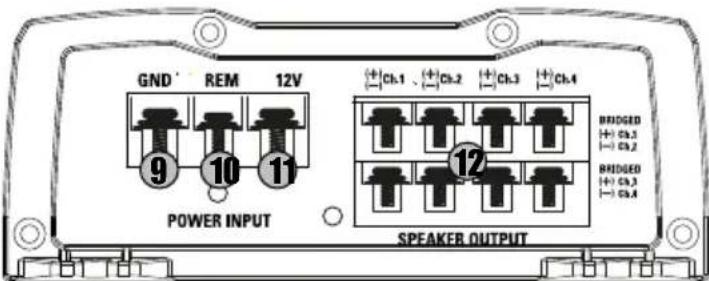 MTX Audio TX2275 - - Configurações, Conexões de Alimentação e de Altifalantes : - 4