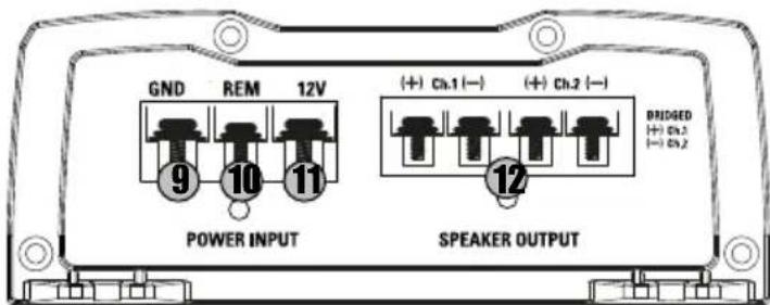 MTX Audio TX2275 - - Configurações, Conexões de Alimentação e de Altifalantes : - 2