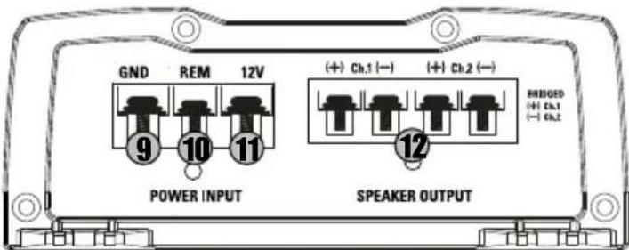 MTX Audio TX2275 - - Settings, Power and Speaker connections : - 2