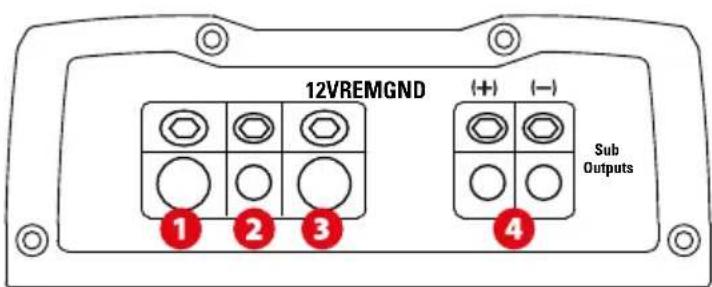 MTX Audio TX480D - Einstellungen, Strom- und Laufsprecheranschlüsse : - 3