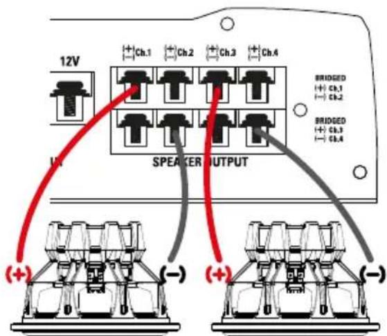 MTX Audio TR450 - Settings, Power and Speaker connections : - 6