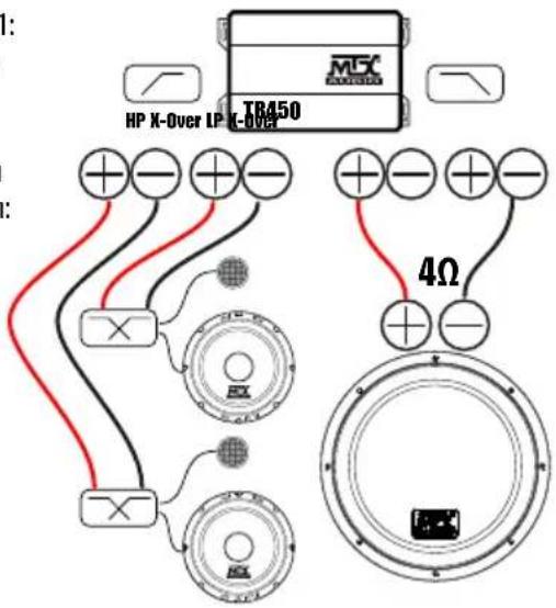 MTX Audio TR450 - Примеры подключения : - 1