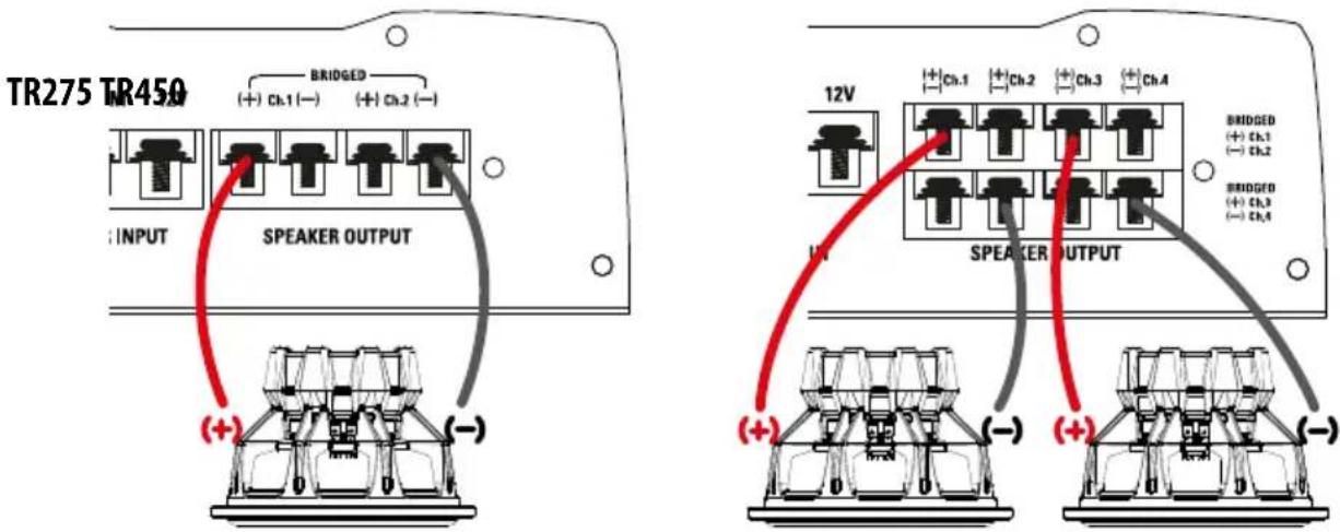 MTX Audio TR450 - Einstellungen, Strom- und Lautsprecheranschlüsse : - 5